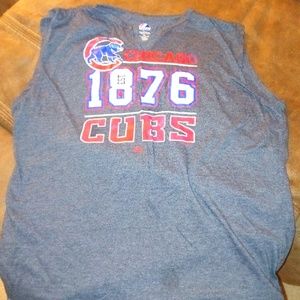 Women's sleeveless Chicago Cubs distressed tee